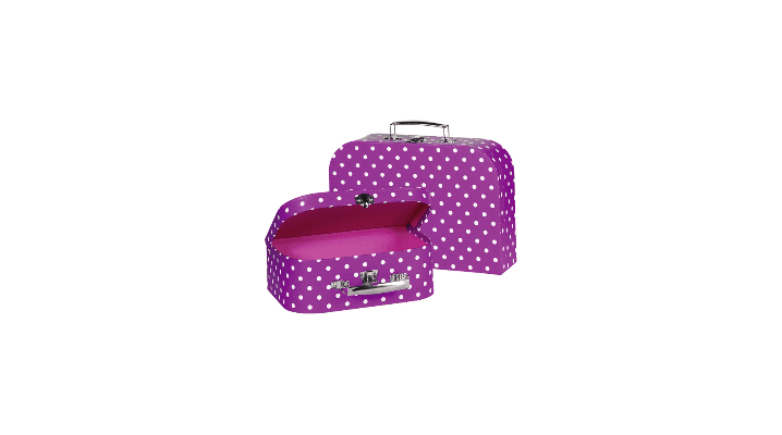 Valise Mauve à Pois Blancs