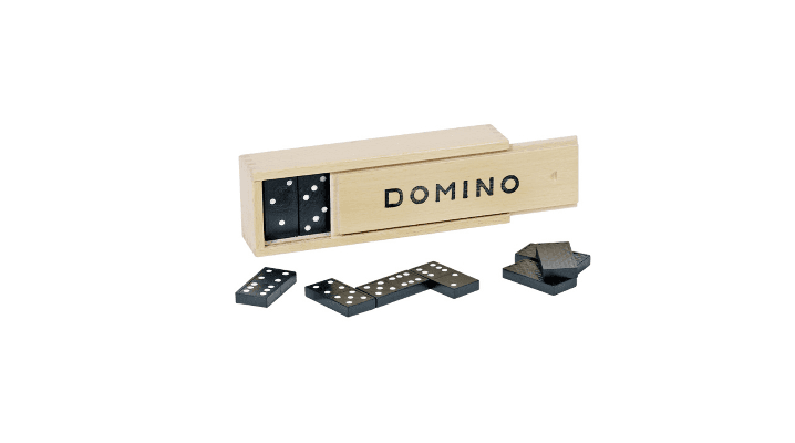 Jeu De Dominos, Boîte En Bois