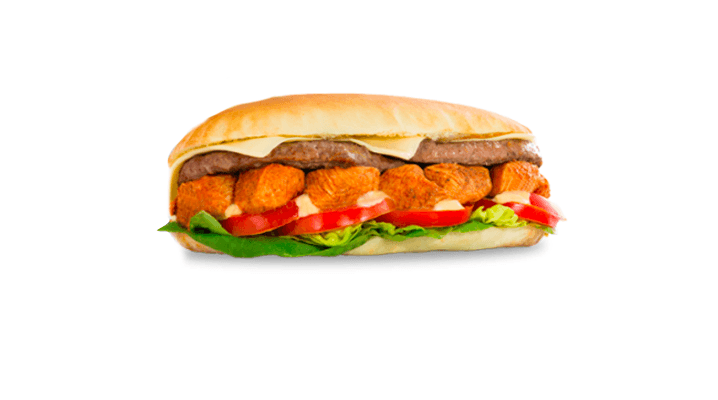 Sandwich Viande hachée. Poulet hachée