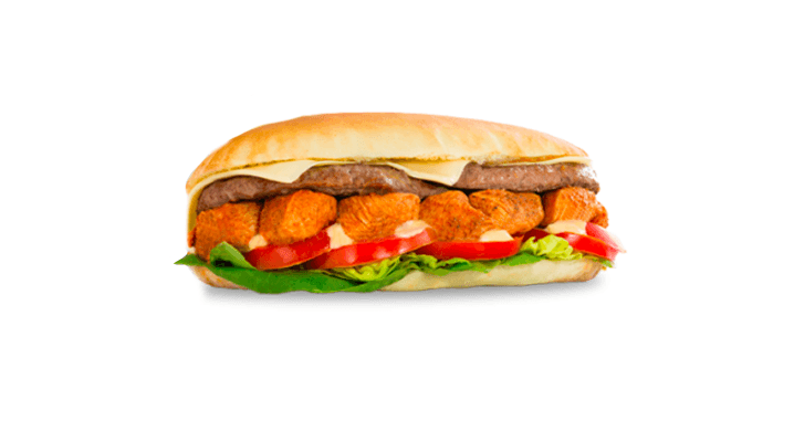 Sandwich Viande hachée. Poulet hachée