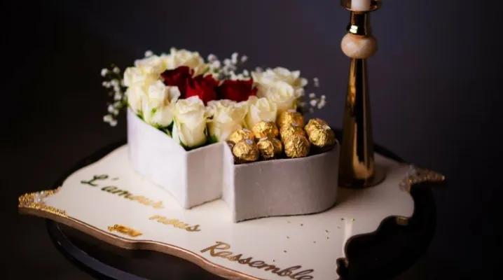 Box de fleurs cœur blanc