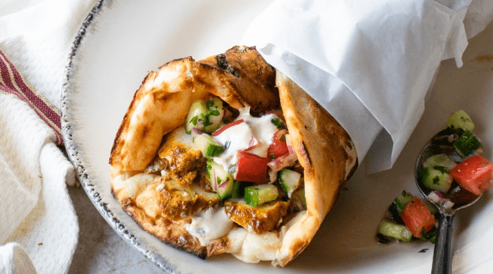 Sandwich Naan Chawarma poulet