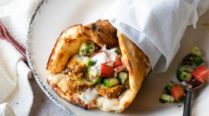 Sandwich Naan Chawarma poulet