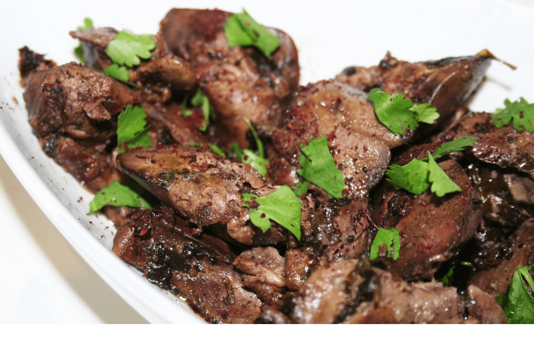 Plat foie de poulet grillé