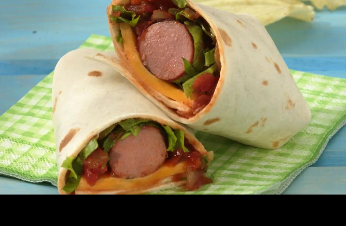Menu wrap hot dog