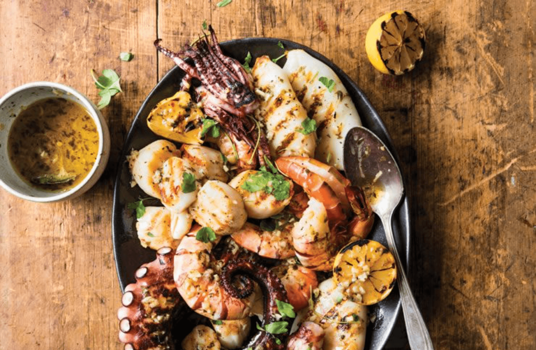 Fruits de mer sautŽs ˆ l'ail