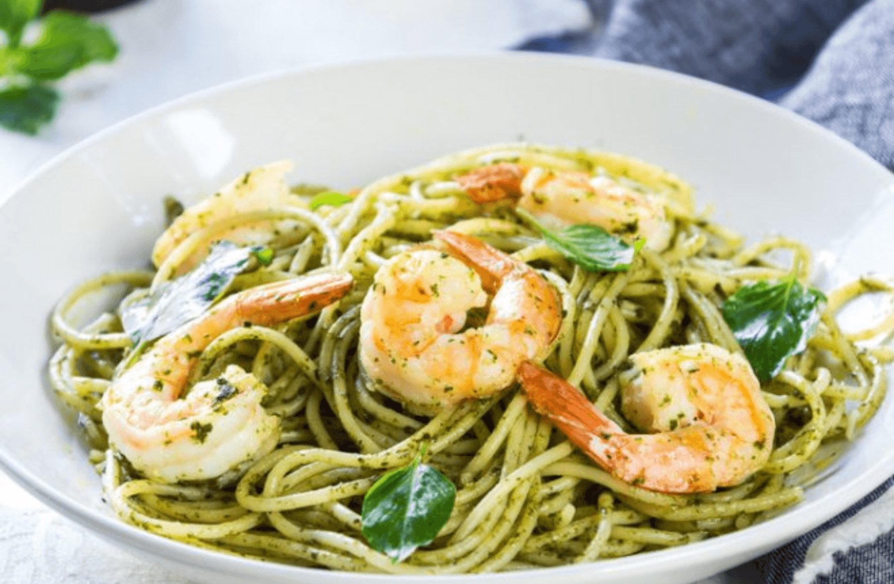 Spaghetti pesto chevrettes