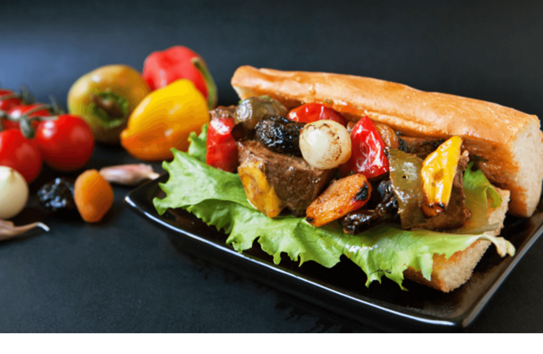 Sandwich Brochettes de poulet, boeuf