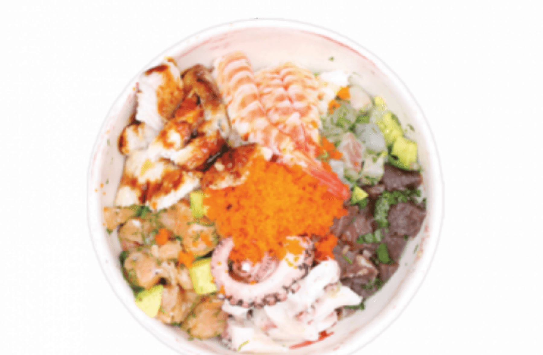 Saumon, Thon, Daurade,  Crevette,  Anguille,  Poulpe,  Masago