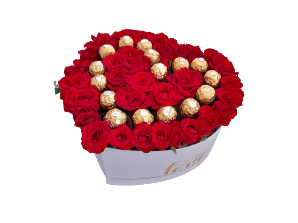 Roses en forme de cœur Avec Ferero