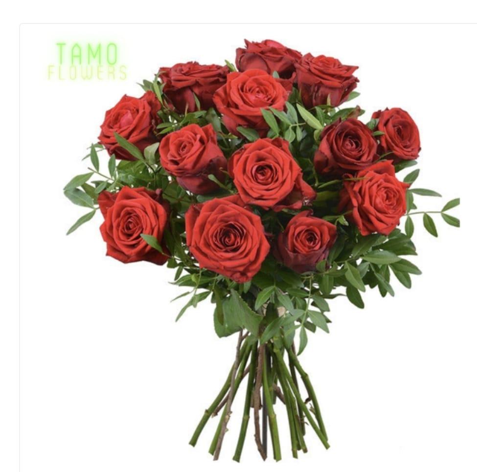 Bouquet de 12 roses rouges