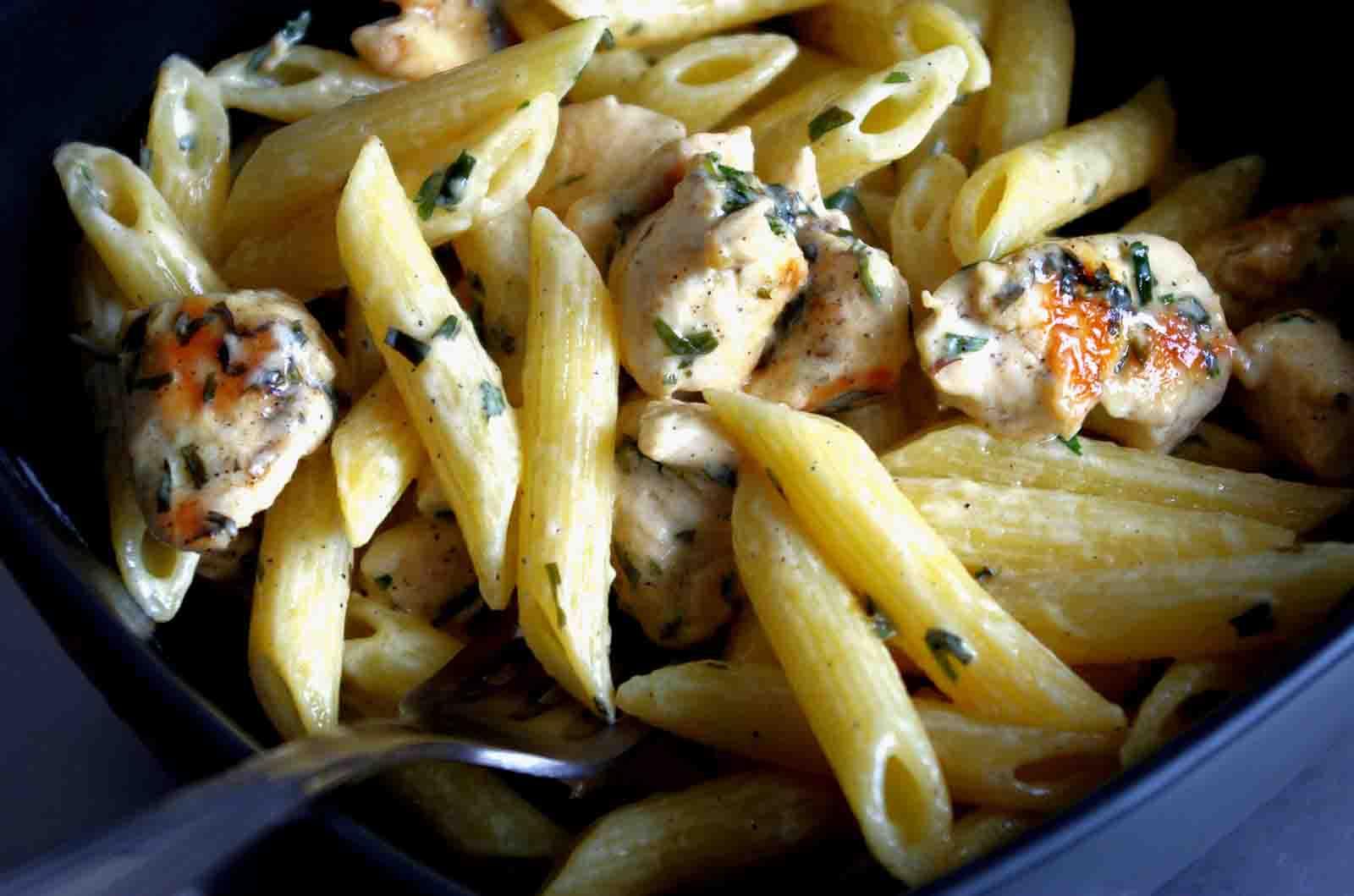 Pâtes Poulet Sauce Blanche