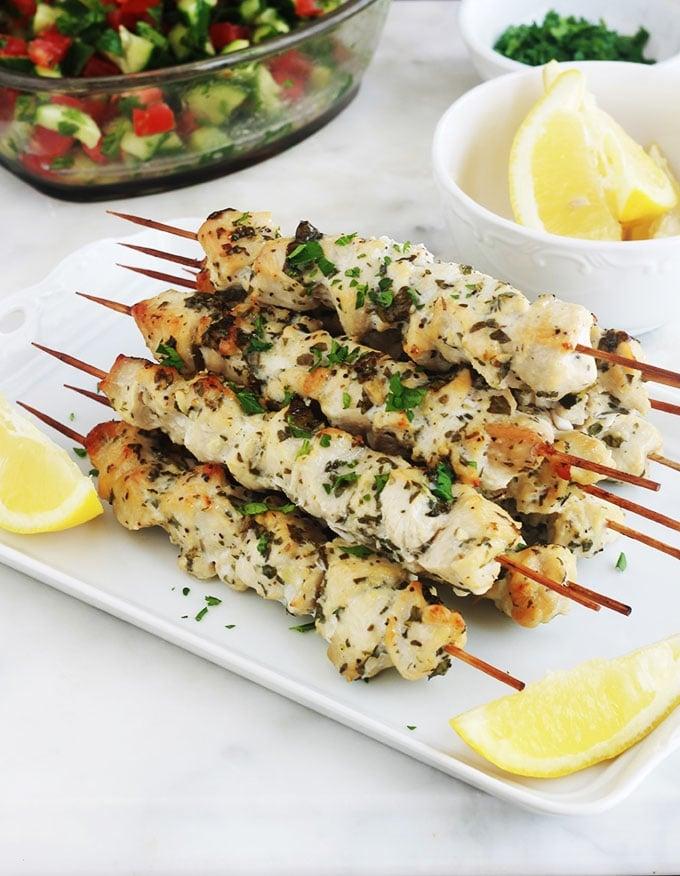 Plat De Brochettes De Poulet