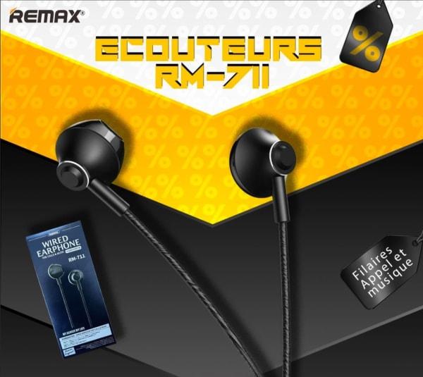 Ecouteur filaire Qualité sonore claire pour musique & appels RM-711 REMAX