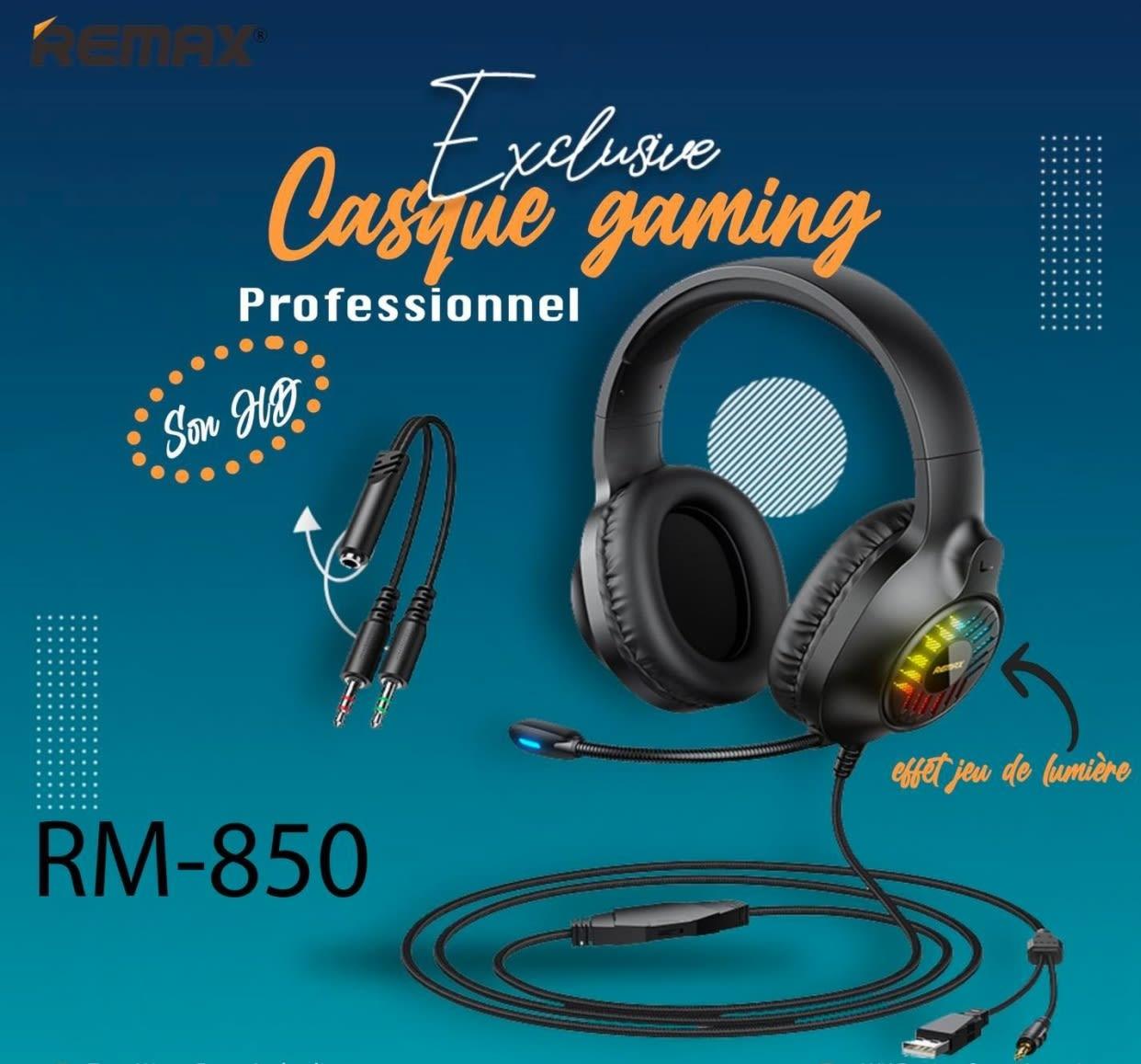 Casque de jeu filaire professionnel avec micro RM850
