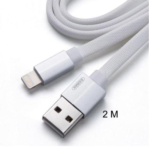 Cable IPhone 2M Blanc Tissu Charge & Données 2.1A Remax RC-094i