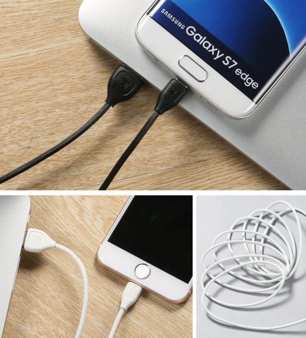 CABLE IPHONE ET SAMSUNG (2M) COTE IPHONE ET COTE MICRO USB 2 IN 1 REMAX RC-050t 2 mètres