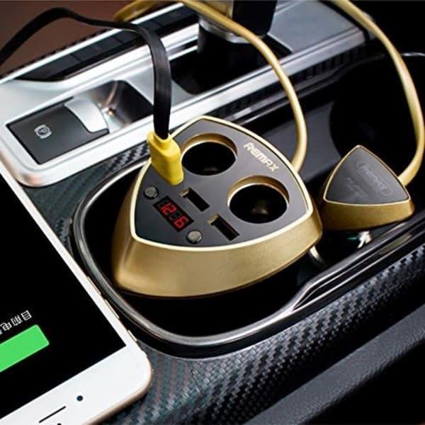 Chargeur De Voiture 3 Interface Usb 2 Interface Allume-cigare 3.4a Charge Rapide Smart Split LDE Affichage Remax Cr-3xp