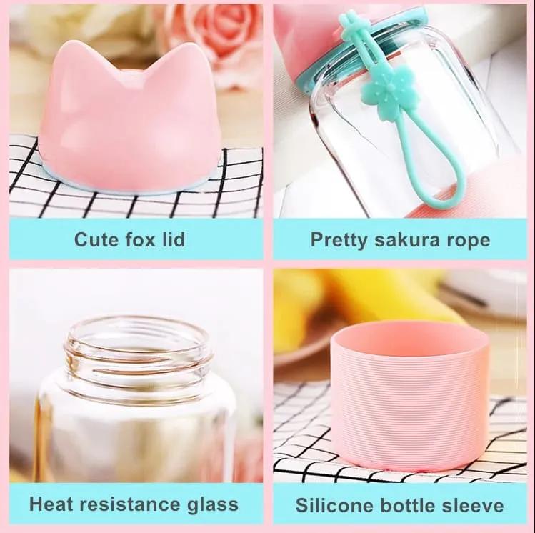Bouteille Rose 340 ml en forme de renard - RT-CUP27