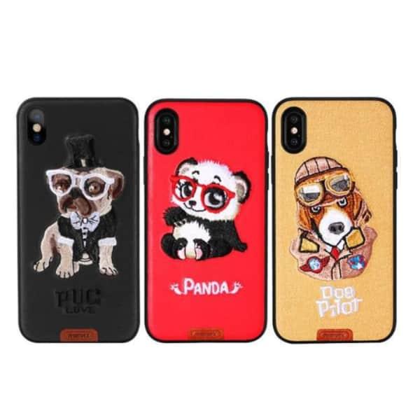 Coque broderie Mignon Animal pour iPhone X Remax RM-1647