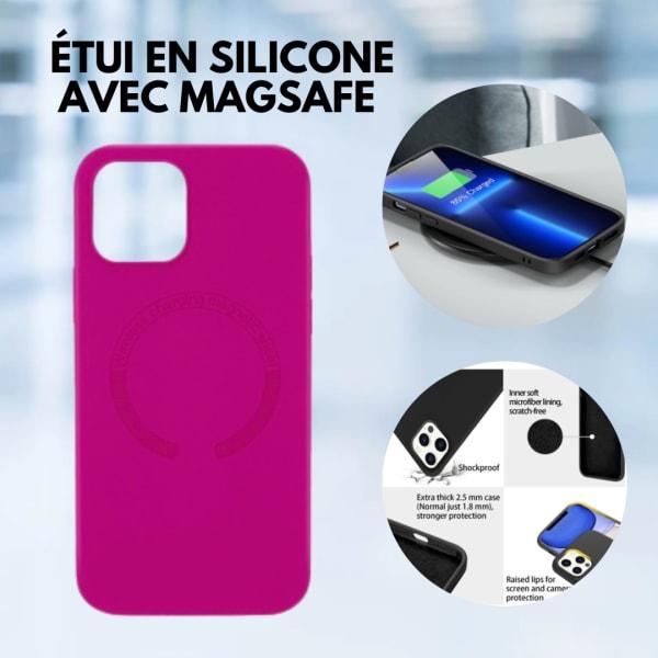 Coque IPHONE 13 en silicone MagSafe rose fuchsia 1614