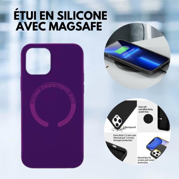 Coque IPHONE en silicone MagSafe Mauve 1614