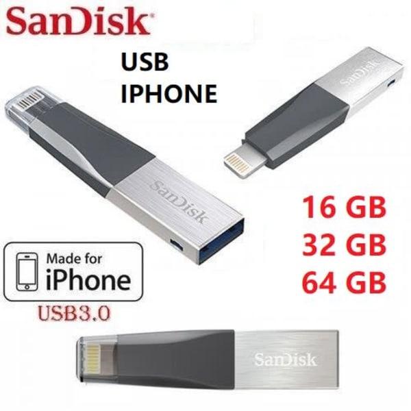 OTG Clé USB-IPHONE Sandisk iXpand 2x1 OTG Compatible iPhone iPad Flash Drive Memory Stick 3.0