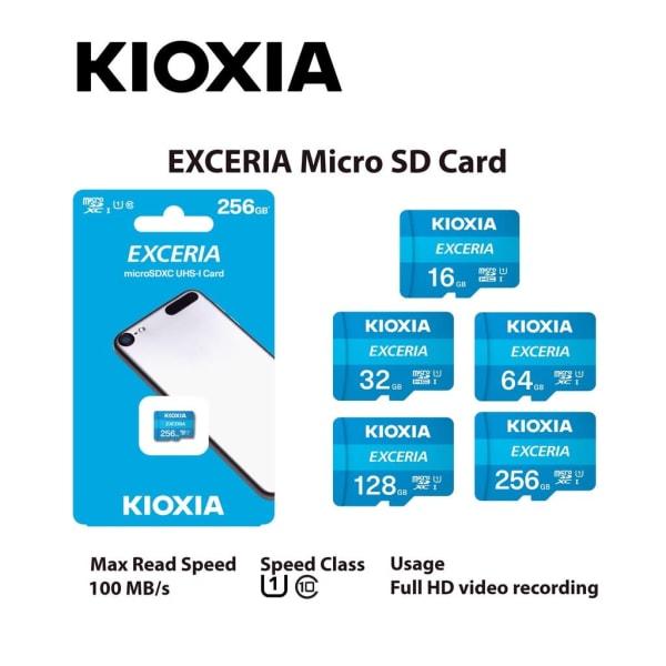 Carte mémoire 16GB & 32GB & 64GB KIOXIA Micro SD Exceria C10 By Toshiba Japon - Compatible 4K - 8K