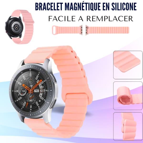 BRACELET SMART WATCH ROSE 22 MM BRACELET SPORT MAGNÉTIQUE