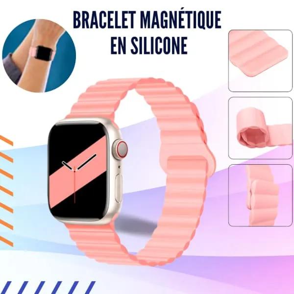 BRACELET APPLE WATCH ROSE 38/40/41 MM BRACELET SPORT MAGNÉTIQUE
