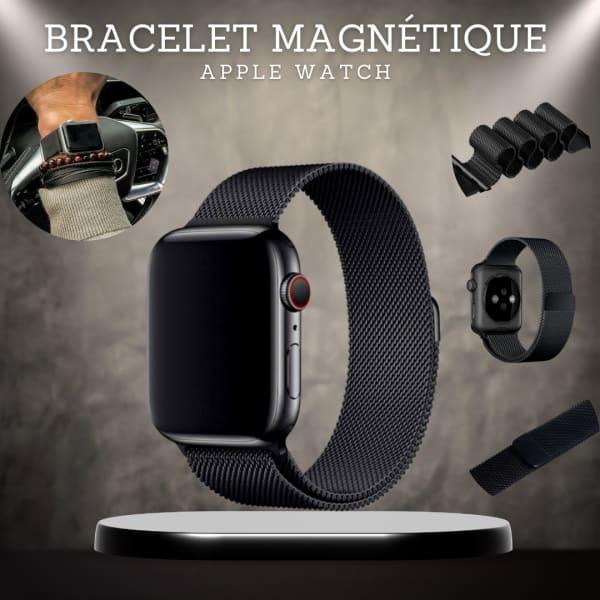 Bracelet Magnétique NOIR Pour Apple Watch en Métal 38/40/41/42/44/45/49MM