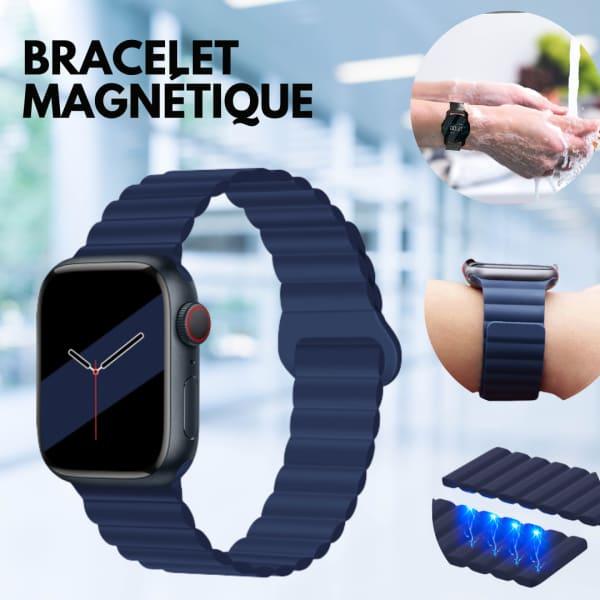 BRACELET APPLE WATCH BLEU MARINE 42/44/45/49 MM BRACELET SPORT MAGNÉTIQUE