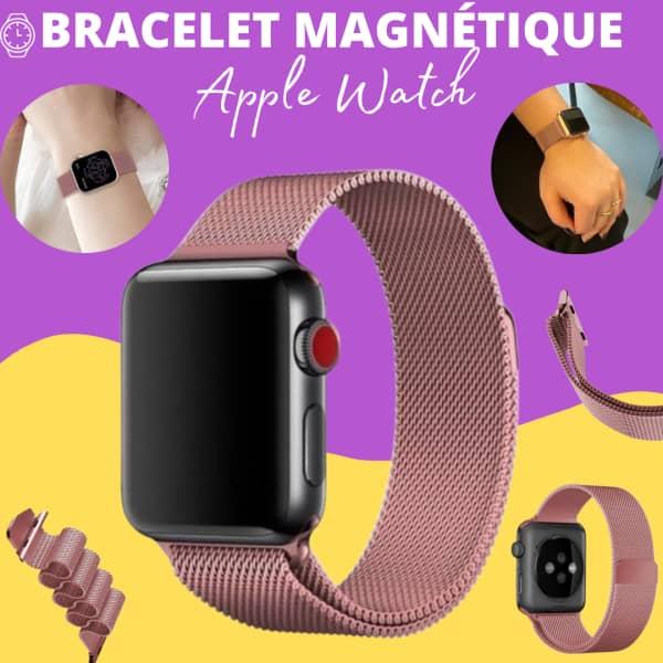 Bracelet Magnétique ROSE Pour Apple Watch en Métal 38/40/41/42/44/45/49MM