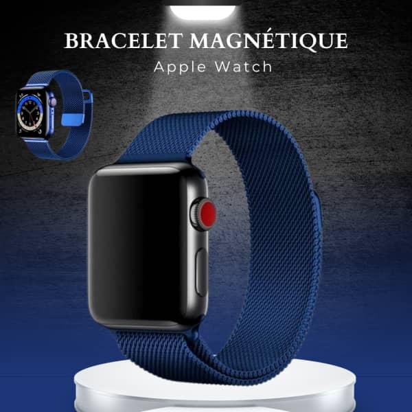 Bracelet Magnétique Bleu Pour Apple Watch en Métal 42/44/45/49MM