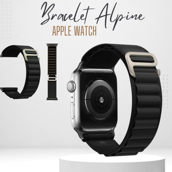 Bracelet NOIR boucle Alpine pour Apple Watch BAND