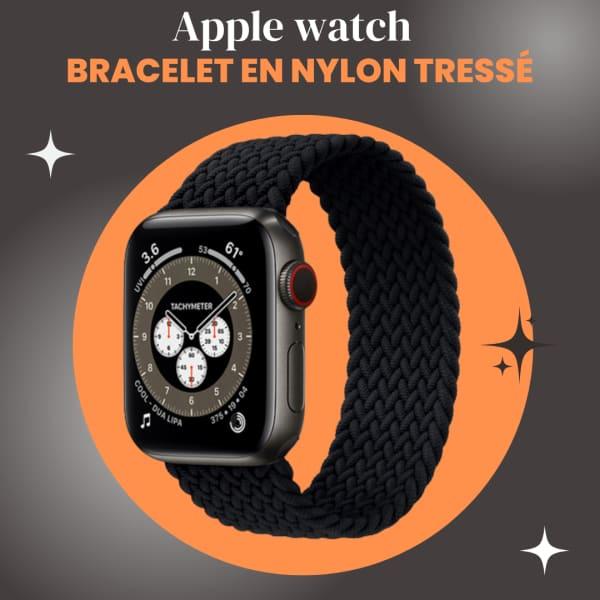 Bracelet NOIR en Nylon Tressé pour Apple Watch