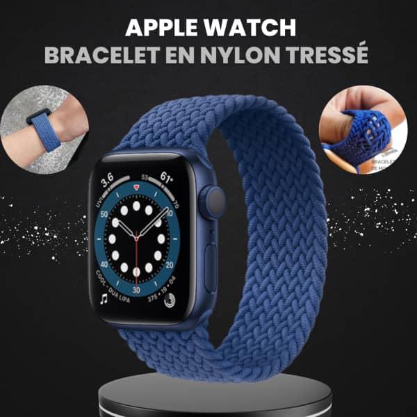 Bracelet BLEU en Nylon Tressé pour Apple Watch