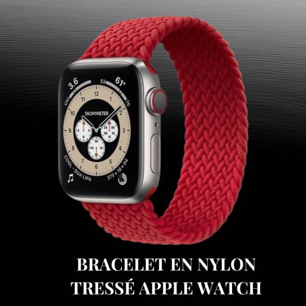 Bracelet ROUGE en Nylon Tressé pour Apple Watch