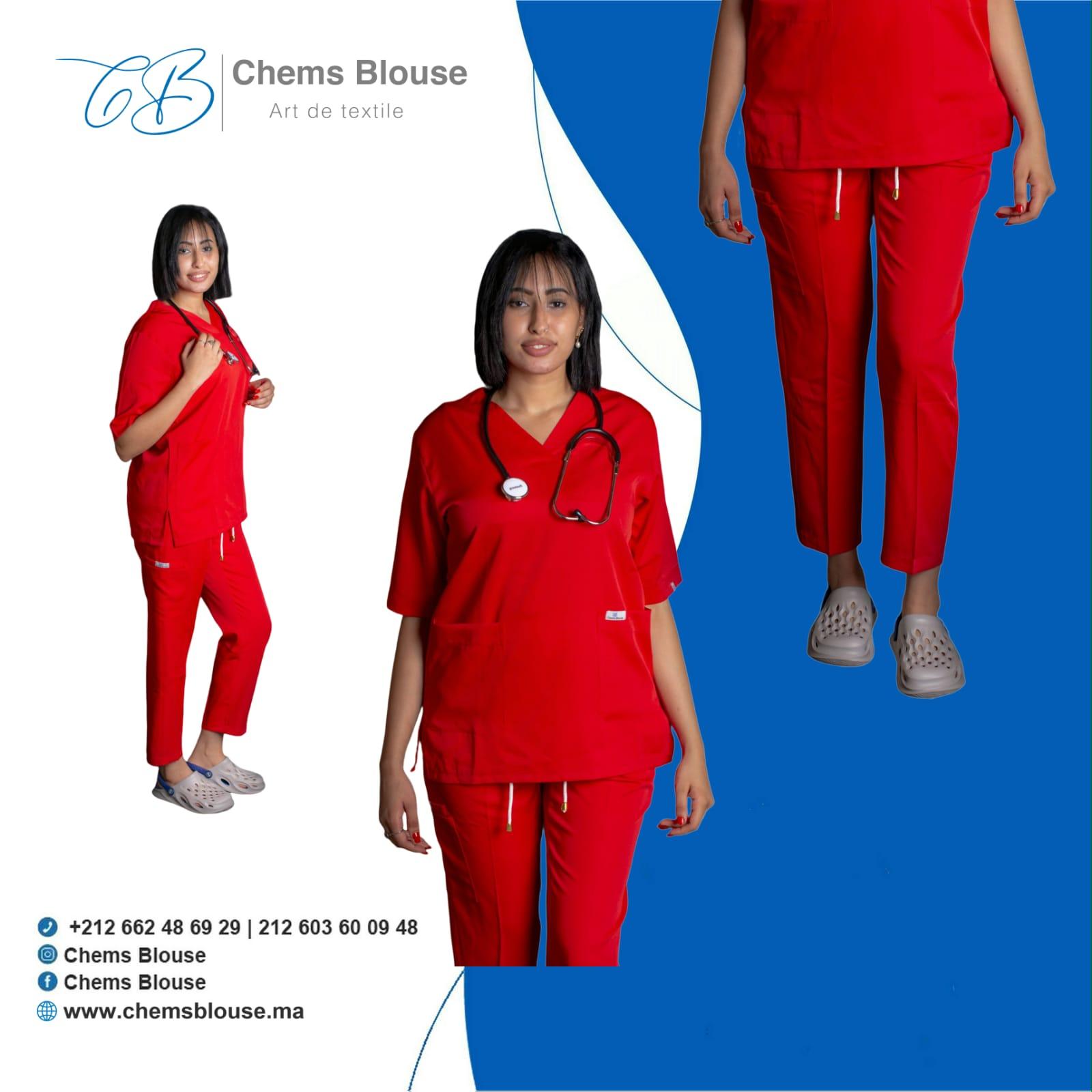 Tunique médicale élastique et anti javel Femme abticot