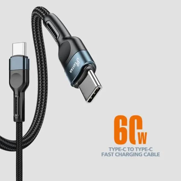 Plustar PL418 Câble de Charge Rapide Type C vers Type C 60W
