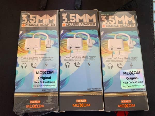 Adaptateur Moxom type-C to 3.5mm jack + charger