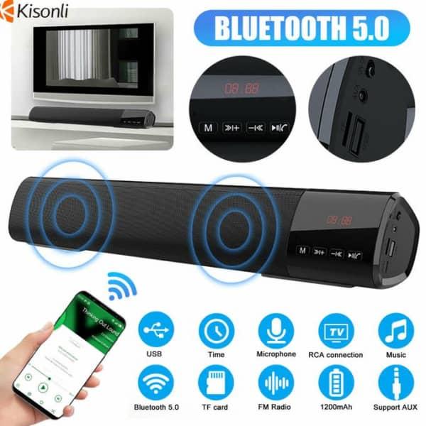 Kisonli LED-800B haut-parleur de barre de son sans fil