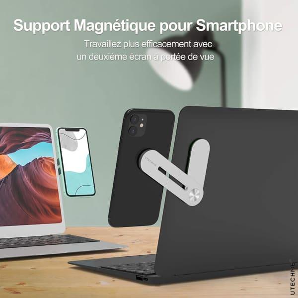 Support téléphone portable magnétique en aluminium | Ordinateur portable