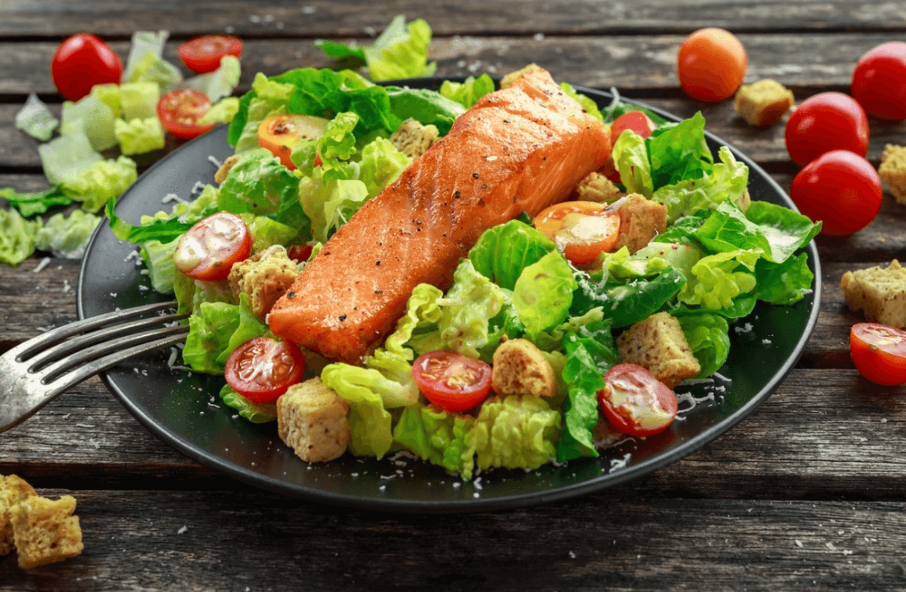 Salade César au Saumon Fumé