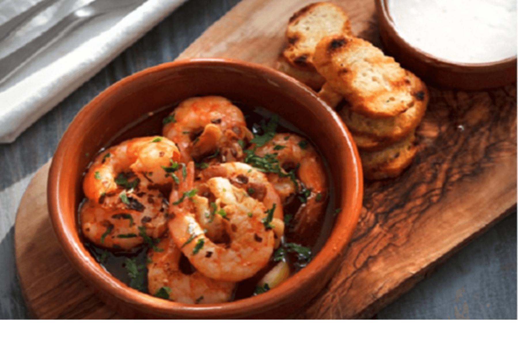 Plat Crevettes + Espadon Pil Pil