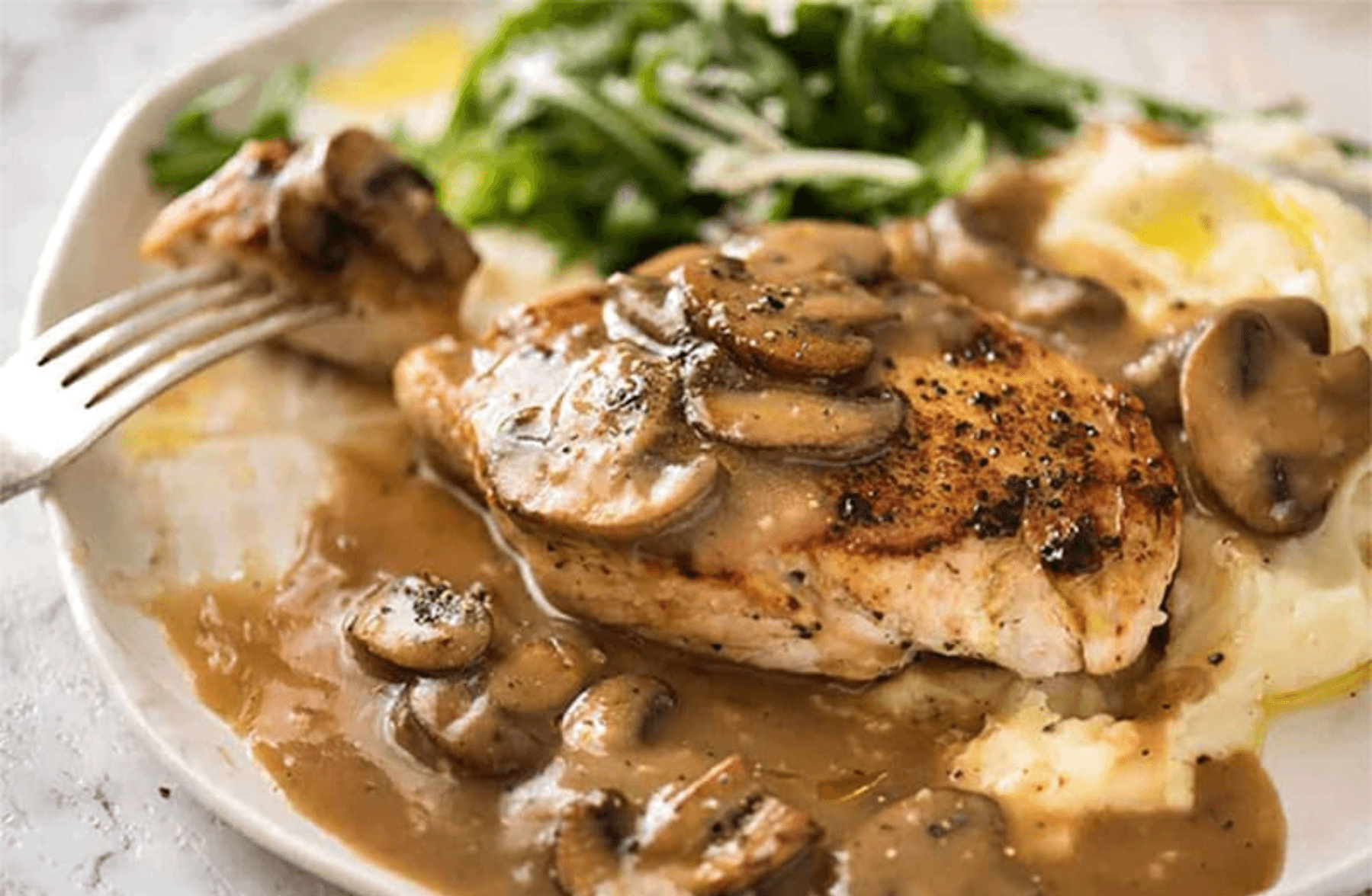 Emincé De Poulet Sauce Aux Champignons