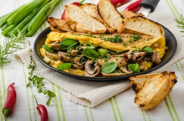 Omelette Fromage Et Champignons