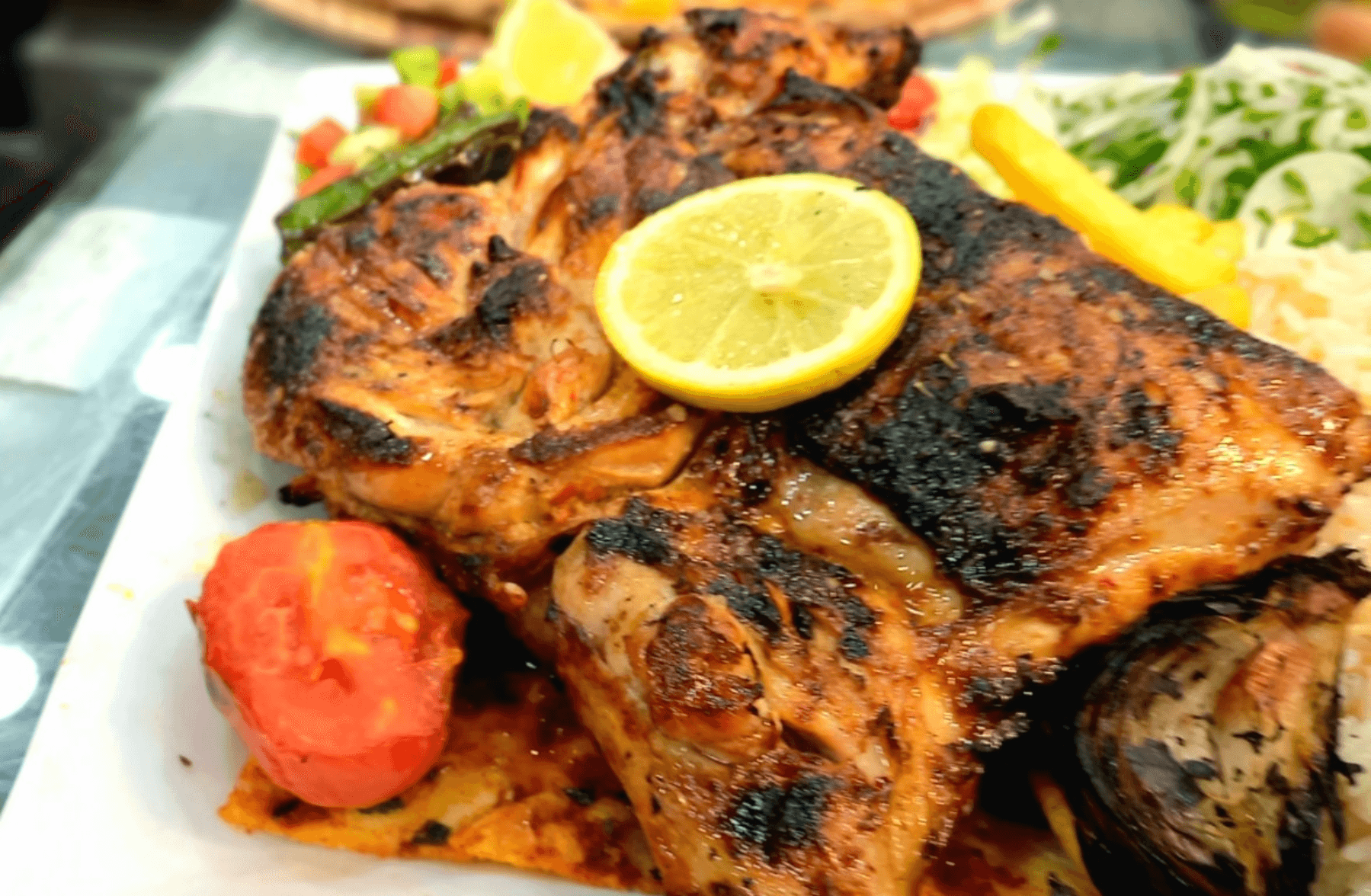 نصف دجاج مشوي