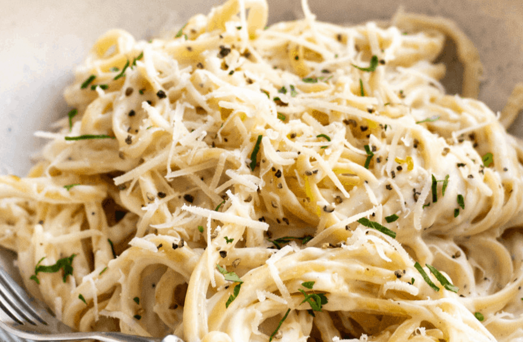 Spaghetti sauce blanche à l'escalope