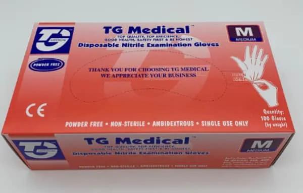 Gants Noir en nitrile sans poudre TG Medical TAILLE M